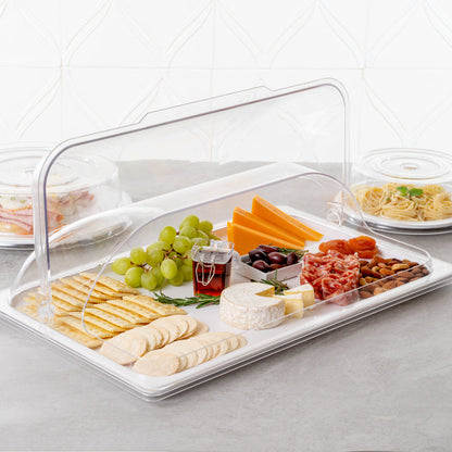 Cater Tek Clear Polycarbonate Plate Cover - Full Size - 21" x 13 1/4" - 10 count box