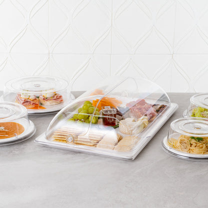 Cater Tek Clear Polycarbonate Plate Cover - Full Size - 21" x 13 1/4" - 10 count box