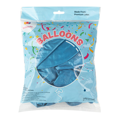 Balloonify Metallic Blue Latex Balloon - 36" - 10 count box