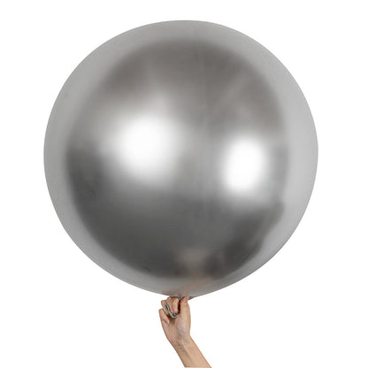 Balloonify Metallic Silver Latex Balloon - 36" - 10 count box