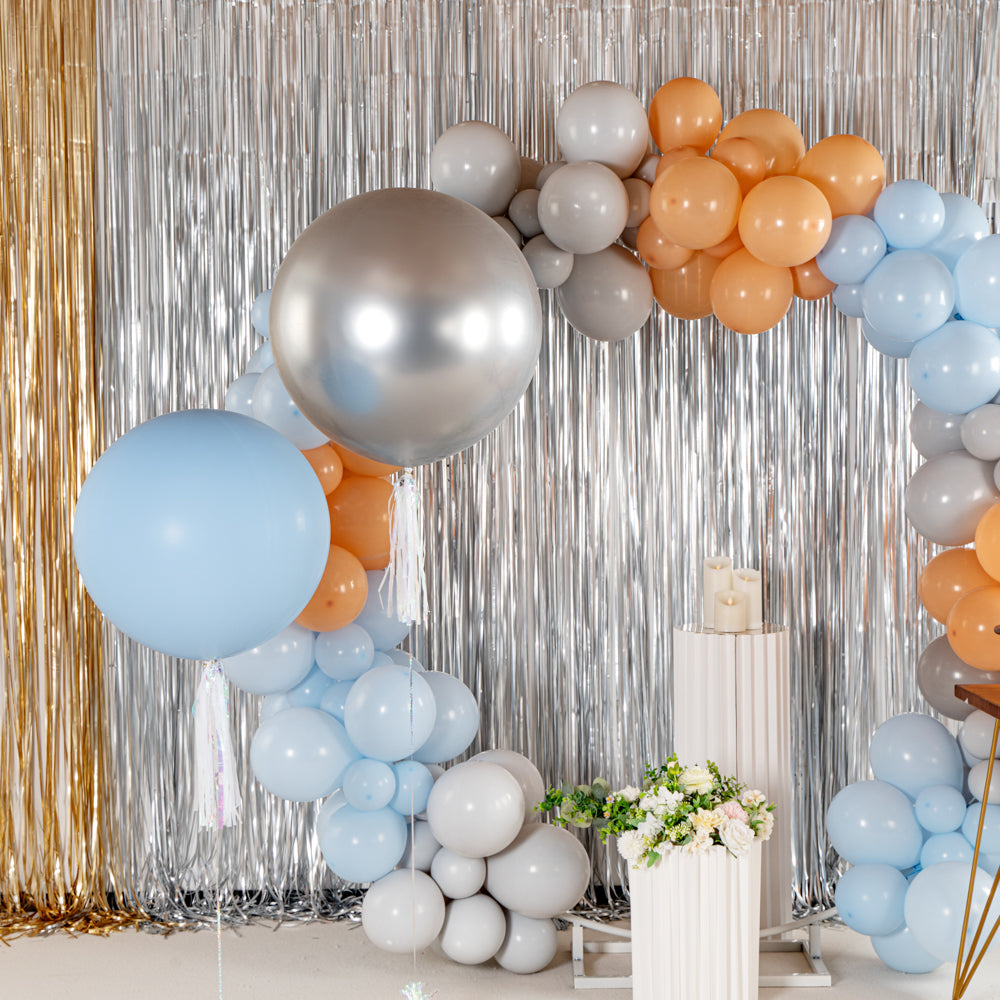 Balloonify Metallic Silver Latex Balloon - 36" - 10 count box