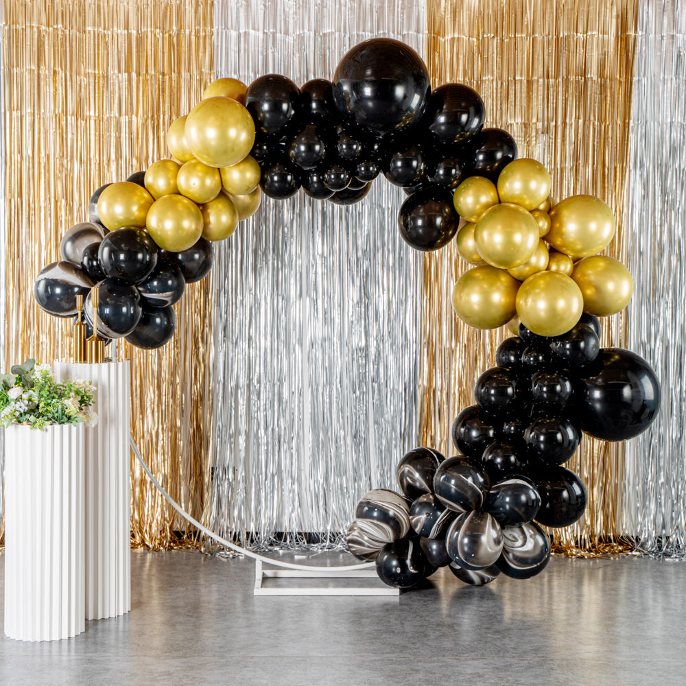 Balloonify Black and Gold Balloon Arch / Garland Kit - 134 Pieces - 1 count box