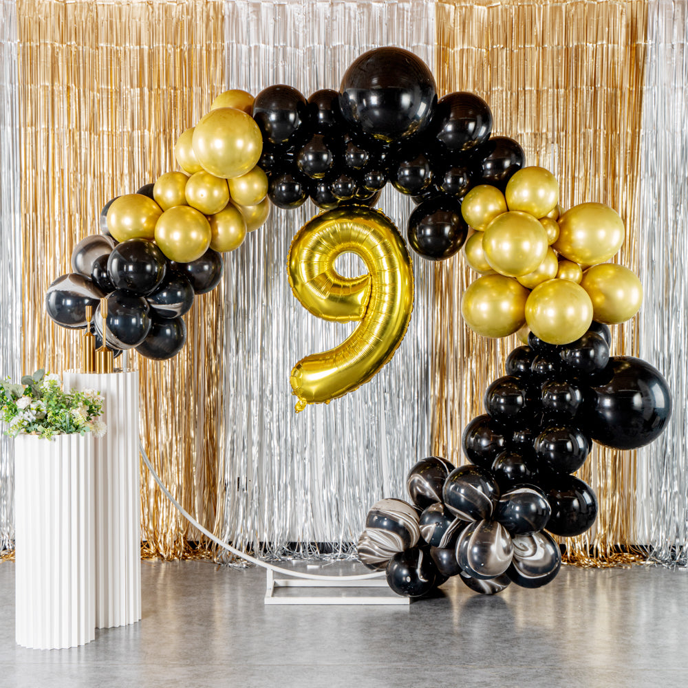 Balloonify Black and Gold Balloon Arch / Garland Kit - 134 Pieces - 1 count box