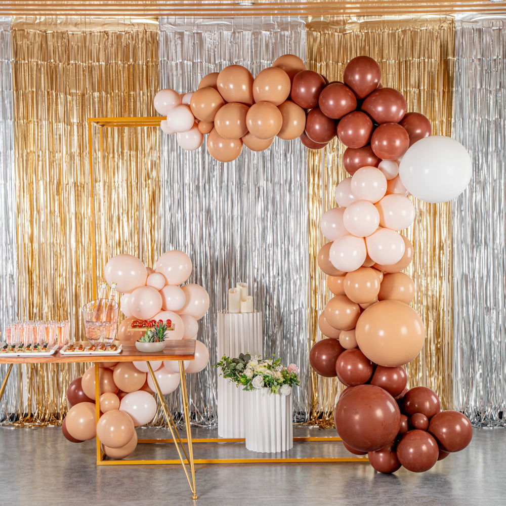 Balloonify Brown, Beige and White Balloon Arch / Garland Kit - 141 Pieces - 1 count box