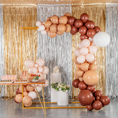 Balloonify Brown, Beige and White Balloon Arch / Garland Kit - 141 Pieces - 1 count box