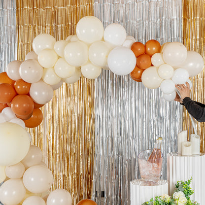 Balloonify Brown, Beige and White Balloon Arch / Garland Kit - 149 Pieces - 1 count box