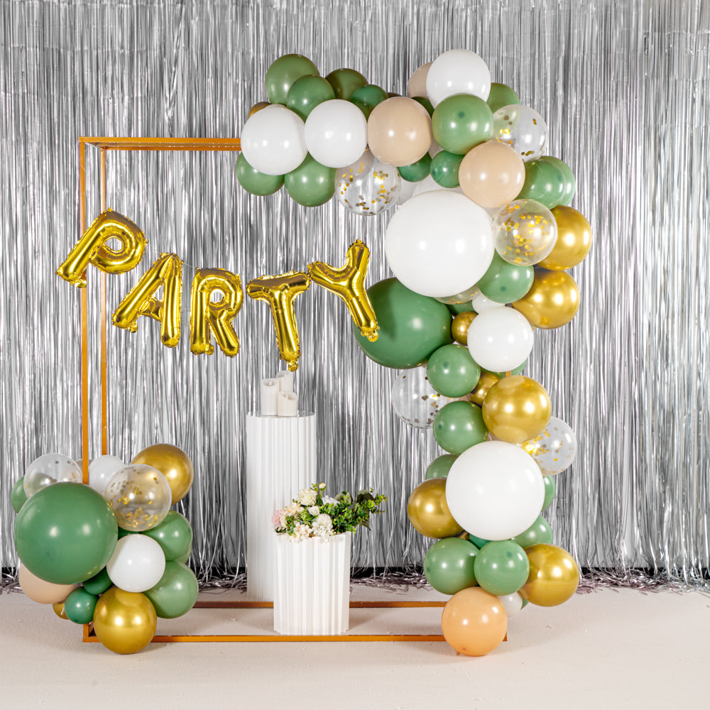 Balloonify Green, White and Gold Balloon Arch / Garland Kit - 116 Pieces - 1 count box