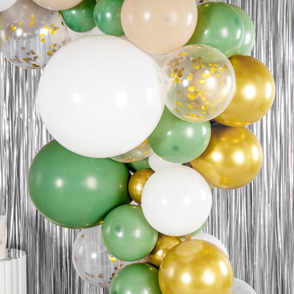 Balloonify Green, White and Gold Balloon Arch / Garland Kit - 116 Pieces - 1 count box