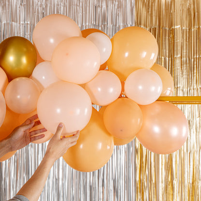 Balloonify Coral, White and Gold Balloon Arch / Garland Kit - 129 Pieces - 1 count box