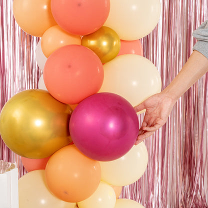 Balloonify Coral, Pink and Yellow Balloon Arch / Garland Kit - 98 Pieces - 1 count box