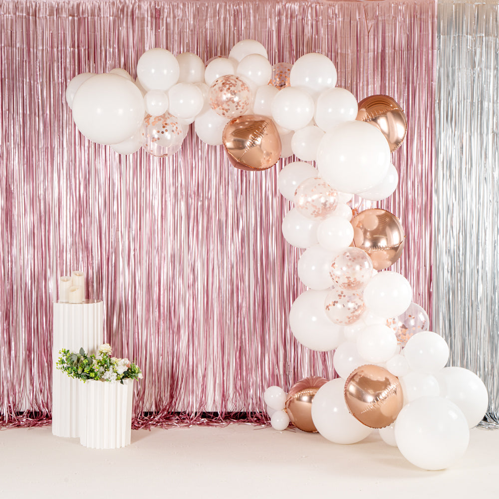 Balloonify White and Rose Gold Balloon Arch / Garland Kit - 113 Pieces - 1 count box