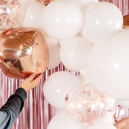 Balloonify White and Rose Gold Balloon Arch / Garland Kit - 113 Pieces - 1 count box