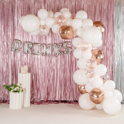 Balloonify White and Rose Gold Balloon Arch / Garland Kit - 113 Pieces - 1 count box