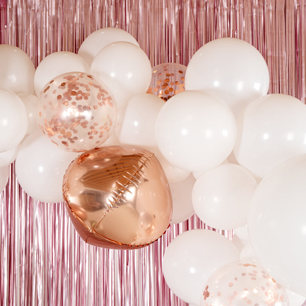 Balloonify White and Rose Gold Balloon Arch / Garland Kit - 113 Pieces - 1 count box