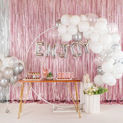 Balloonify White and Silver Balloon Arch / Garland Kit - 72 Pieces - 1 count box
