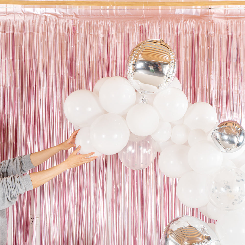 Balloonify White and Silver Balloon Arch / Garland Kit - 125 Pieces - 1 count box