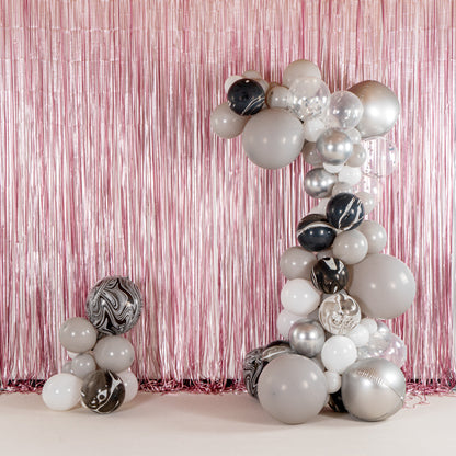 Balloonify Gray and Metallic Silver Balloon Arch / Garland Kit - 104 Pieces - 1 count box