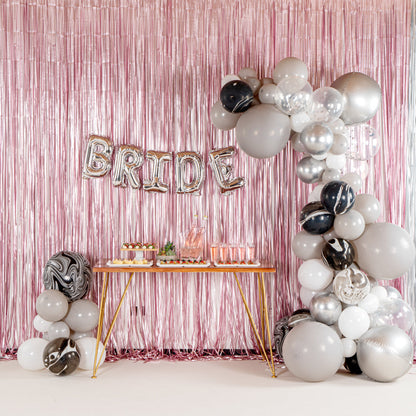 Balloonify Gray and Metallic Silver Balloon Arch / Garland Kit - 104 Pieces - 1 count box
