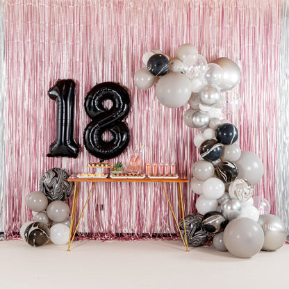 Balloonify Gray and Metallic Silver Balloon Arch / Garland Kit - 104 Pieces - 1 count box