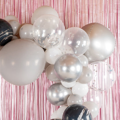Balloonify Gray and Metallic Silver Balloon Arch / Garland Kit - 104 Pieces - 1 count box