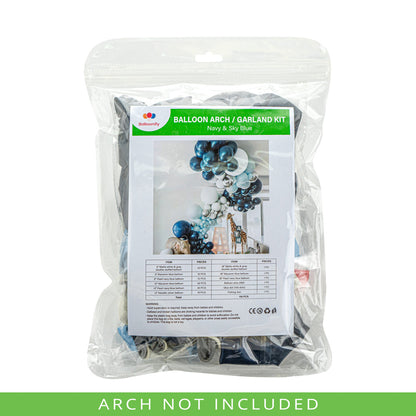 Balloonify Navy, Sky Blue and White Balloon Arch / Garland Kit - 1 count box