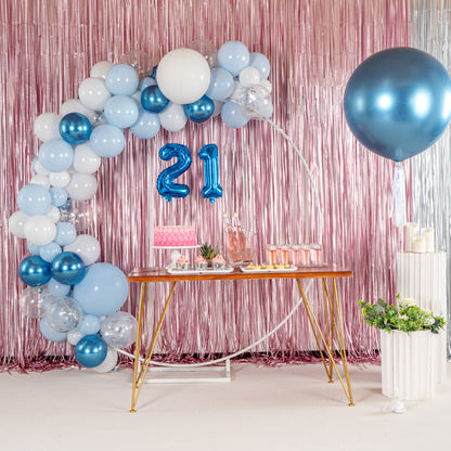 Balloonify Metallic Blue, White and Silver Balloon Arch / Garland Kit - 104 Pieces - 1 count box