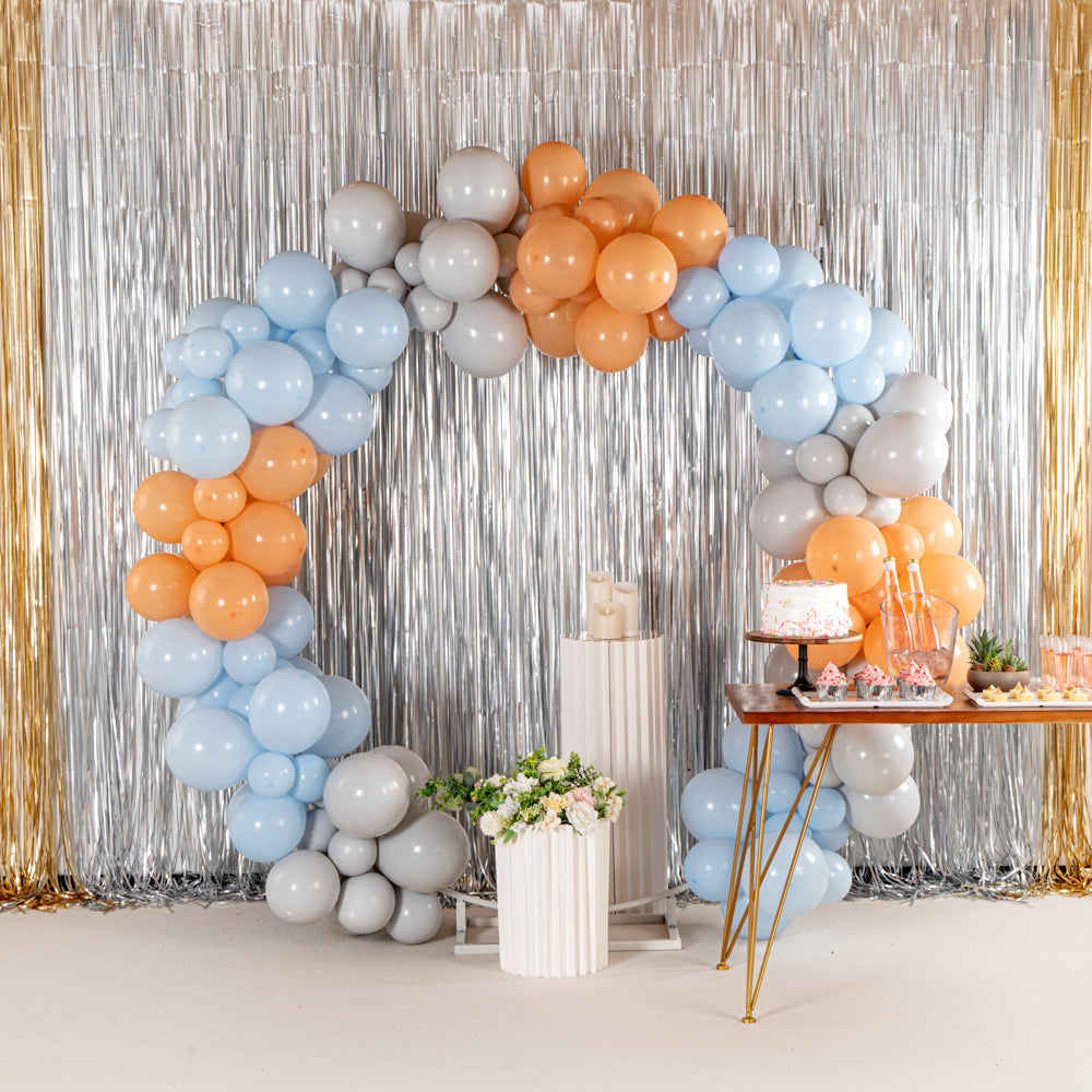 Balloonify Blue, White and Beige Balloon Arch / Garland Kit - 163 Pieces - 1 count box