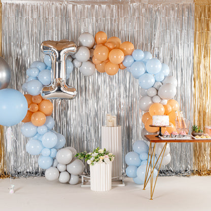 Balloonify Blue, White and Beige Balloon Arch / Garland Kit - 163 Pieces - 1 count box