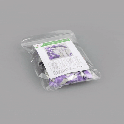 Balloonify Confetti Purple and White Balloon Arch / Garland Kit - 124 Pieces - 1 count box