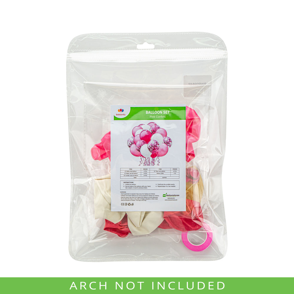 Balloonify Pink Confetti Balloon Set - 20 Pieces - 1 count box