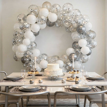 Balloonify Silver Confetti Balloon Set - 20 Pieces - 1 count box