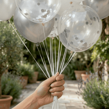 Balloonify Silver Confetti Balloon Set - 20 Pieces - 1 count box