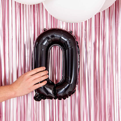 Balloonify Black Mylar Number 0 Balloon - 16" - 1 count box