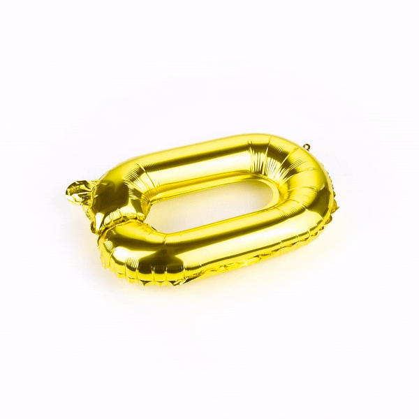 Balloonify Gold Mylar Number 0 Balloon - 16" - 1 count box
