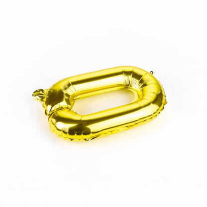 Balloonify Gold Mylar Number 0 Balloon - 16" - 1 count box