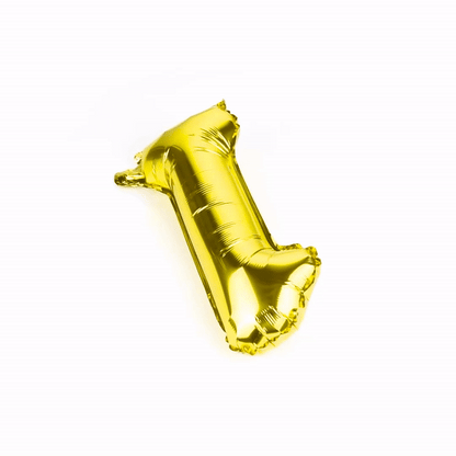 Balloonify Gold Mylar Number 1 Balloon - 16" - 1 count box