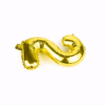 Balloonify Gold Mylar Number 2 Balloon - 16" - 1 count box