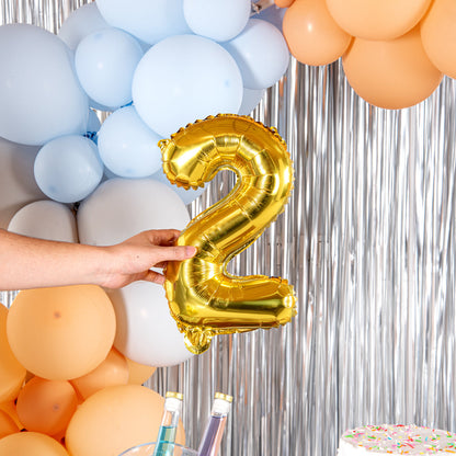 Balloonify Gold Mylar Number 2 Balloon - 16" - 1 count box