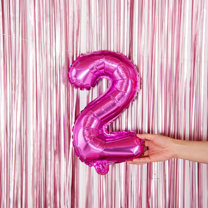Balloonify Pink Mylar Number 2 Balloon - 16" - 1 count box