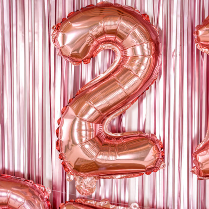 Balloonify Rose Gold Mylar Number 2 Balloon - 16" - 1 count box
