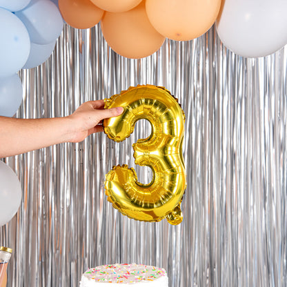 Balloonify Gold Mylar Number 3 Balloon - 16" - 1 count box