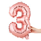 Balloonify Rose Gold Mylar Number 3 Balloon - 16" - 1 count box
