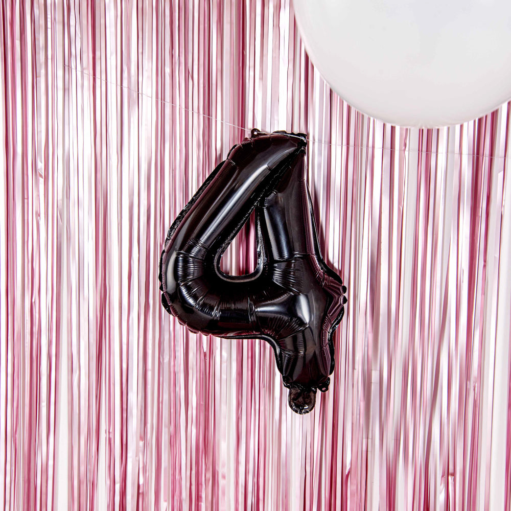 Balloonify Black Mylar Number 4 Balloon - 16" - 1 count box
