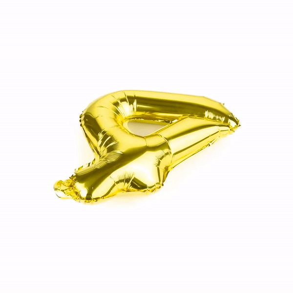 Balloonify Gold Mylar Number 4 Balloon - 16" - 1 count box