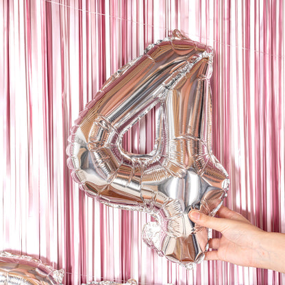 Balloonify Silver Mylar Number 4 Balloon - 16" - 1 count box