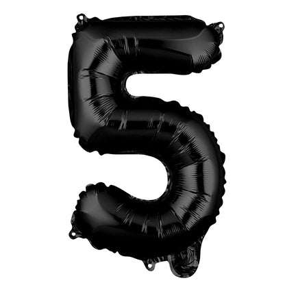 Balloonify Black Mylar Number 5 Balloon - 16" - 1 count box