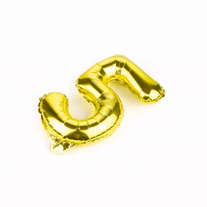 Balloonify Gold Mylar Number 5 Balloon - 16" - 1 count box