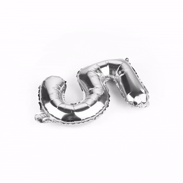 Balloonify Silver Mylar Number 5 Balloon - 16" - 1 count box