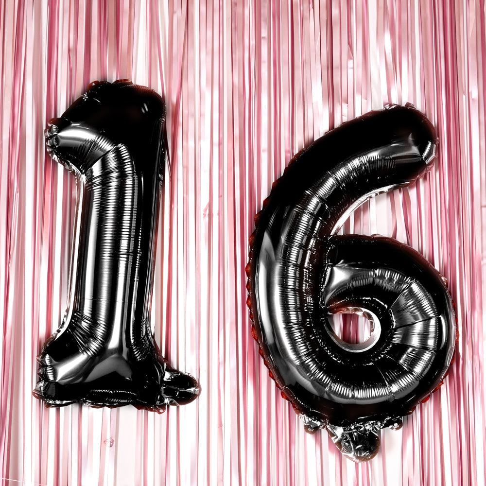Balloonify Black Mylar Number 6 Balloon - 16" - 1 count box