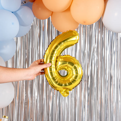 Balloonify Gold Mylar Number 6 Balloon - 16" - 1 count box